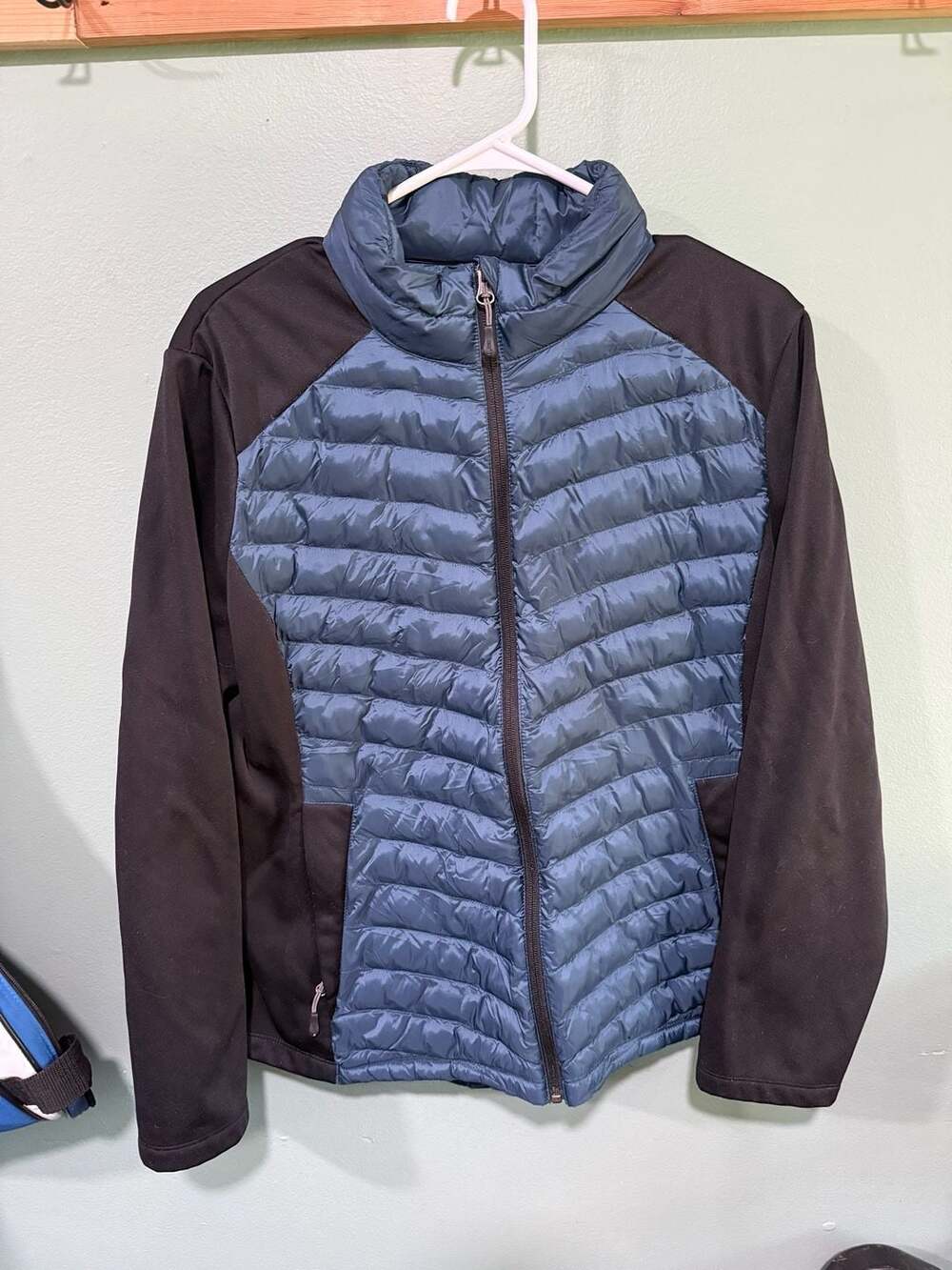 32 Degrees Heat Full Zip Jacket Size XL Blue Black Puffer Mixed Media